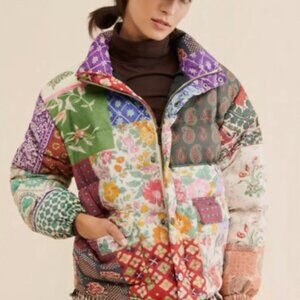 FOUND Gardenia Tapestry Puffer Jacket NWT